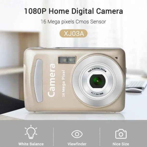 HD 1080P Home Digital Camera Camcorder 16MP Digital SLR Camera 4X Digital Zoom with 1.77 Inch LCD Screen