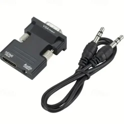 HDMI To VGA Adapter Converter With 3.5mm Audio Input Male VGA To Female HDMI Converter 1080P For Laptop PC Monitor Projector HDTV Chromebook Xbox