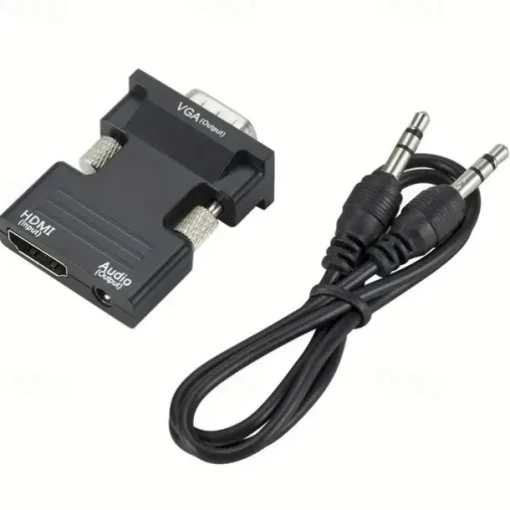 HDMI To VGA Adapter Converter With 3.5mm Audio Input Male VGA To Female HDMI Converter 1080P For Laptop PC Monitor Projector HDTV Chromebook Xbox