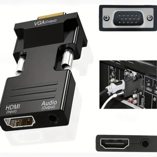 HDMI To VGA Adapter Converter With 3.5mm Audio Input Male VGA To Female HDMI Converter 1080P For Laptop PC Monitor Projector HDTV Chromebook Xbox