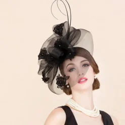 Headbands Fascinators Hats Tulle Sinamay Pillbox Hat Top Hat Veil Hat Wedding Tea Party Elegant Wedding With Rhinestone Bowknot Headpiece Headwear