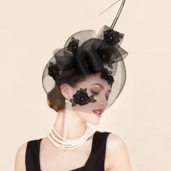 Headbands Fascinators Hats Tulle Sinamay Pillbox Hat Top Hat Veil Hat Wedding Tea Party Elegant Wedding With Rhinestone Bowknot Headpiece Headwear