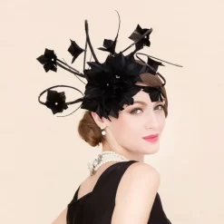 Headbands Fascinators Hats Sinamay Top Hat Bride Cowboy Hat Wedding Cocktail Elegant Wedding With Rhinestone Feather Headpiece Headwear