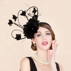 Headbands Fascinators Hats Sinamay Top Hat Bride Cowboy Hat Wedding Cocktail Elegant Wedding With Rhinestone Feather Headpiece Headwear