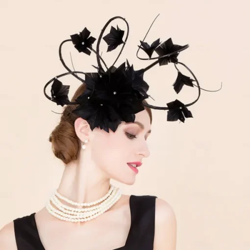 Headbands Fascinators Hats Sinamay Top Hat Bride Cowboy Hat Wedding Cocktail Elegant Wedding With Rhinestone Feather Headpiece Headwear