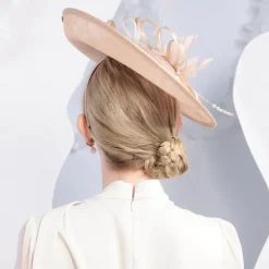 Headbands Flax Sun Hat Saucer Hat Top Hat Wedding Tea Party Elegant Wedding With Feather Ribbons Headpiece Headwear