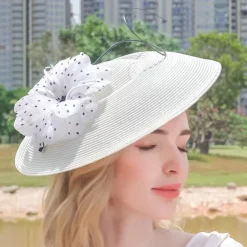 Headbands Hats Headwear Fiber Bowler / Cloche Hat Straw Hat Sun Hat Wedding Tea Party Elegant Wedding With Lace Side Headpiece Headwear
