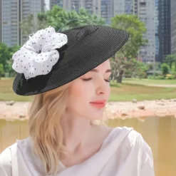 Headbands Hats Headwear Fiber Bowler / Cloche Hat Straw Hat Sun Hat Wedding Tea Party Elegant Wedding With Lace Side Headpiece Headwear