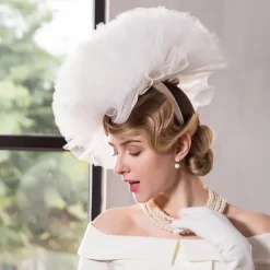 Headbands Hats Headwear Sinamay Top Hat Veil Hat Wedding Tea Party Elegant Retro With Splicing Tulle Headpiece Headwear