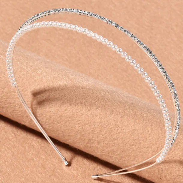 Headbands Headdress Headpiece Alloy Wedding Special Occasion Wedding Bridal With Faux Pearl Imitation Pearl Headpiece Headwear