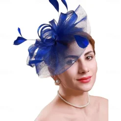 Headdress Feather Net Fedora Hat Wedding Evening Party Tea Party Horse Race Cocktail Vintage Cute With Feather Headpiece Headwear