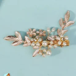 Headdress Headpiece Hair Clip Imitation Pearl Rhinestone Wedding Cocktail Vintage Luxury With Rhinestone Faux Pearl Headpiece Headwear
