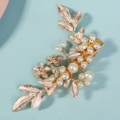Headdress Headpiece Hair Clip Imitation Pearl Rhinestone Wedding Cocktail Vintage Luxury With Rhinestone Faux Pearl Headpiece Headwear
