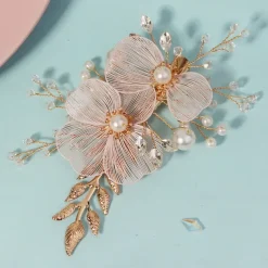 Headdress Headpiece Hair Clip Imitation Pearl Rhinestone Wedding Cocktail Luxury Retro With Pearls Crystals Headpiece Headwear