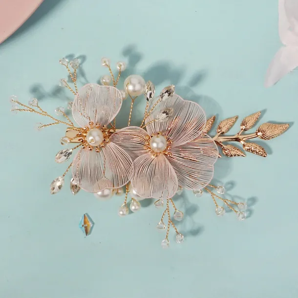 Headdress Headpiece Hair Clip Imitation Pearl Rhinestone Wedding Cocktail Luxury Retro With Pearls Crystals Headpiece Headwear