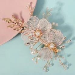 Headdress Headpiece Hair Clip Imitation Pearl Rhinestone Wedding Cocktail Luxury Retro With Pearls Crystals Headpiece Headwear