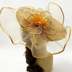 Headdress Sinamay Fedora Hat Wedding Evening Party Tea Party Horse Race Cocktail Vintage Cute With Feather Headpiece Headwear