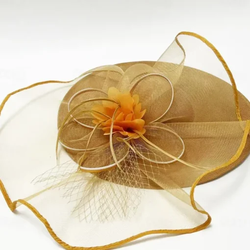 Headdress Sinamay Fedora Hat Wedding Evening Party Tea Party Horse Race Cocktail Vintage Cute With Feather Headpiece Headwear