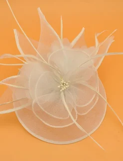 Headdress Tulle Wedding Elegant Vintage With Tulle Headpiece Headwear Fascinators Race Day Dress