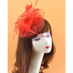 Headdress Tulle Wedding Elegant Vintage With Tulle Headpiece Headwear Fascinators Race Day Dress