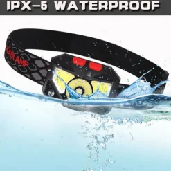 Headlamp Flashlight 1200 Lumen Ultra-Light Bright LED Rechargeable Headlight with White Red Light 2-Pack Waterproof Motion Sensor Head Lamp 8 Mode for Outdoor Camping Running Hiking Fishing