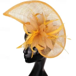 Headpiece Faux Linen Feathers Wedding Evening Party Elegant Wedding With Feather Headpiece Headwear