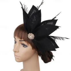 Headpiece Faux Linen Feathers Wedding Evening Party Elegant Wedding With Feather Headpiece Headwear