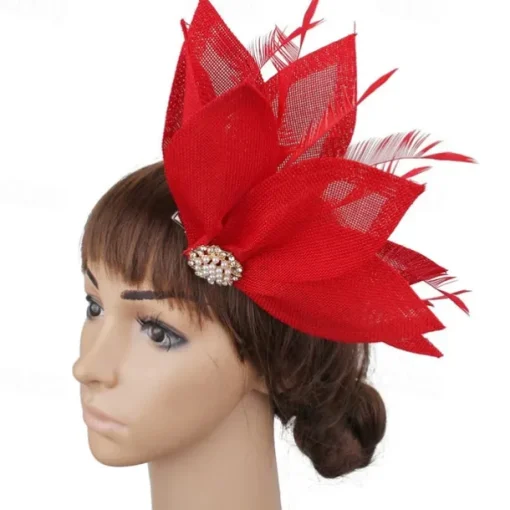 Headpiece Faux Linen Feathers Wedding Evening Party Elegant Wedding With Feather Headpiece Headwear