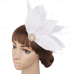 Headpiece Faux Linen Feathers Wedding Evening Party Elegant Wedding With Feather Headpiece Headwear