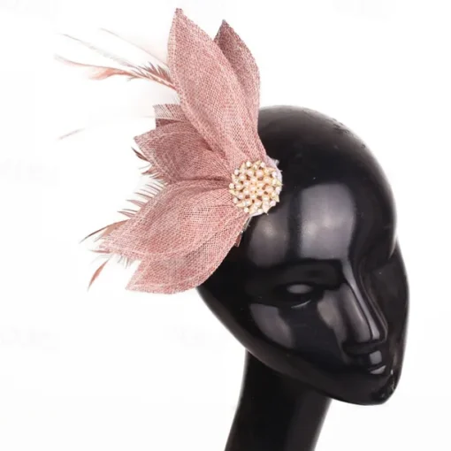 Headpiece Faux Linen Feathers Wedding Evening Party Elegant Wedding With Feather Headpiece Headwear
