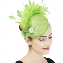 Headpiece Faux Linen Feathers Wedding Evening Party Elegant Wedding With Feather Headpiece Headwear