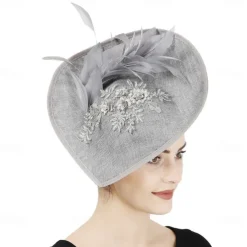 Headpiece Faux Linen Feathers Wedding Evening Party Elegant Wedding With Feather Headpiece Headwear