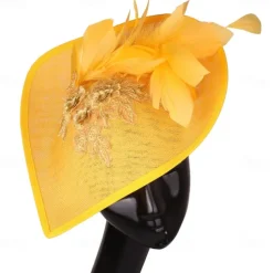 Headpiece Faux Linen Feathers Wedding Evening Party Elegant Wedding With Feather Headpiece Headwear