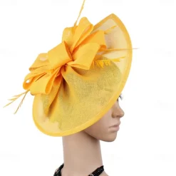 Headpiece Faux Linen Feathers Wedding Evening Party Elegant Wedding With Feather Headpiece Headwear