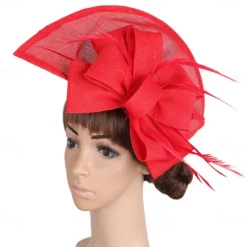 Headpiece Faux Linen Feathers Wedding Evening Party Elegant Wedding With Feather Headpiece Headwear