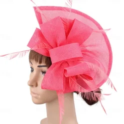 Headpiece Faux Linen Feathers Wedding Evening Party Elegant Wedding With Feather Headpiece Headwear