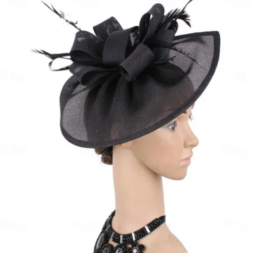 Headpiece Faux Linen Feathers Wedding Evening Party Elegant Wedding With Feather Headpiece Headwear