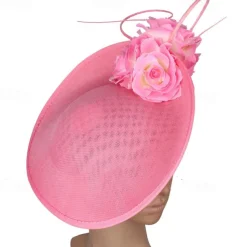 Headpiece Faux Linen Wedding Evening Party Elegant Wedding With Flower Headpiece Headwear