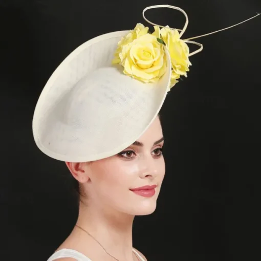Headpiece Faux Linen Wedding Evening Party Elegant Wedding With Flower Headpiece Headwear