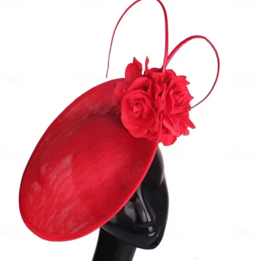 Headpiece Faux Linen Wedding Evening Party Elegant Wedding With Flower Headpiece Headwear
