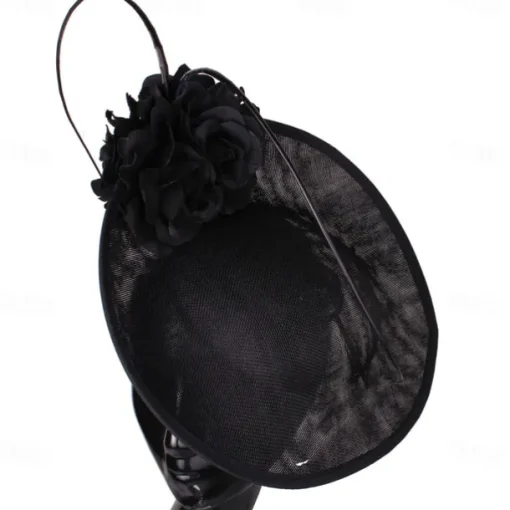 Headpiece Faux Linen Wedding Evening Party Elegant Wedding With Flower Headpiece Headwear