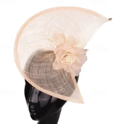 Headpiece Faux Linen Wedding Evening Party Elegant Wedding With Flower Headpiece Headwear