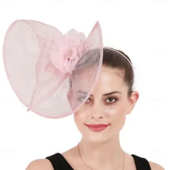 Headpiece Faux Linen Wedding Evening Party Elegant Wedding With Flower Headpiece Headwear