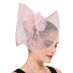 Headpiece Faux Linen Wedding Evening Party Elegant Wedding With Flower Headpiece Headwear