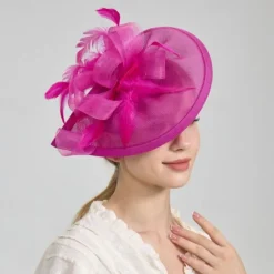 Headpiece Faux Linen Wedding Evening Party Elegant Wedding With Pure Color Headpiece Headwear