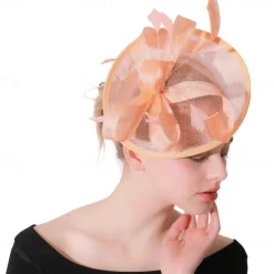 Headpiece Feathers Sinamay Wedding Evening Party Elegant Wedding With Feather Headpiece Headwear