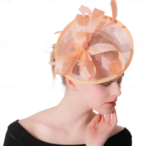 Headpiece Feathers Sinamay Wedding Evening Party Elegant Wedding With Feather Headpiece Headwear