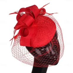 Headpiece Feathers Sinamay Wedding Evening Party Elegant Wedding With Feather Headpiece Headwear
