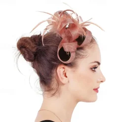 Headpiece Feathers Sinamay Wedding Evening Party Elegant Wedding With Feather Headpiece Headwear