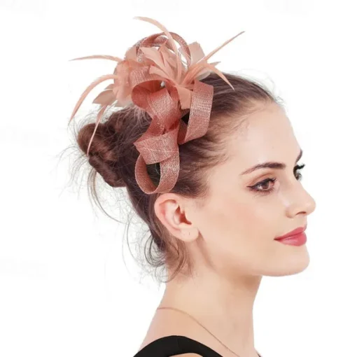 Headpiece Feathers Sinamay Wedding Evening Party Elegant Wedding With Feather Headpiece Headwear